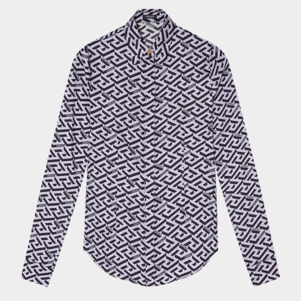 Versace Greca Silk Twill Blouse